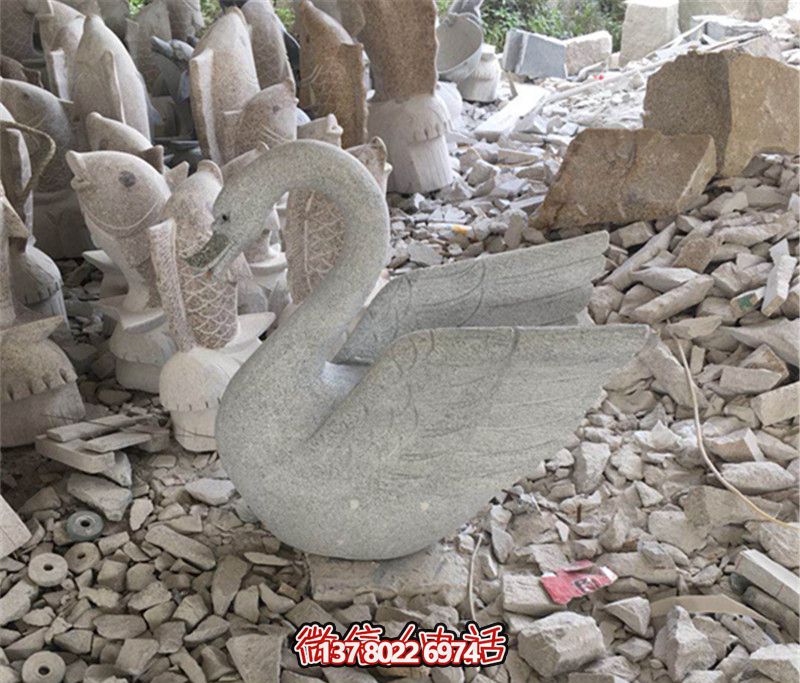 大理石創意天鵝雕塑，美麗大理景區的精品藝術品