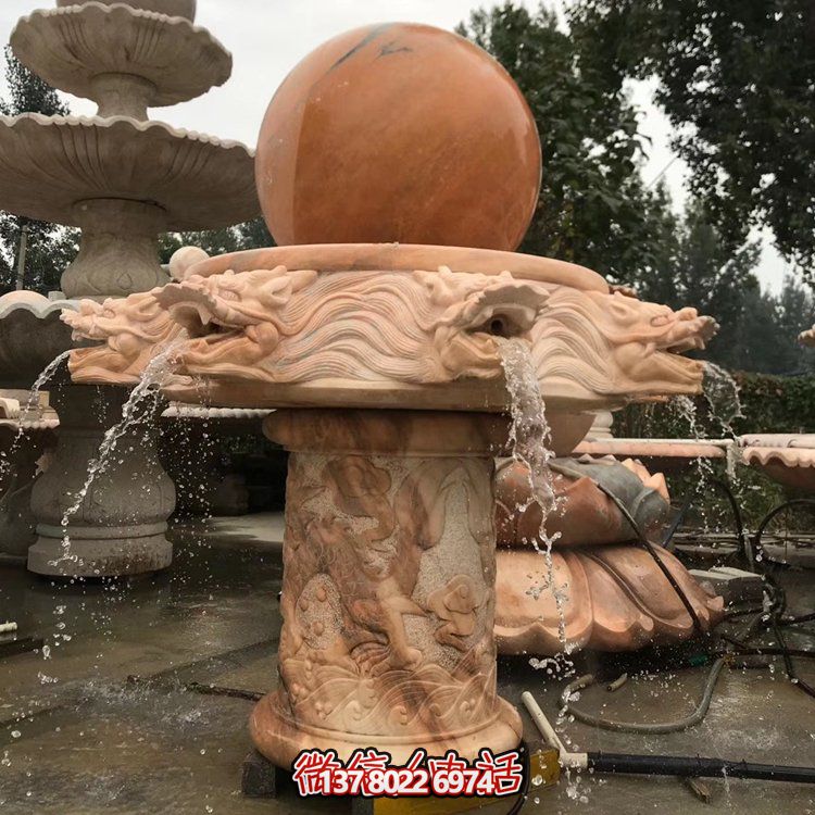 天然紅木雕刻龍頭風水球，企業禮品貼心挑選