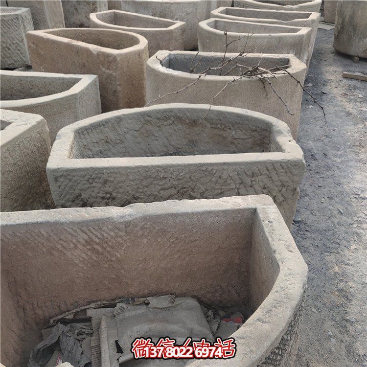 經典老石雕，精美大理石槽，美化園林景觀