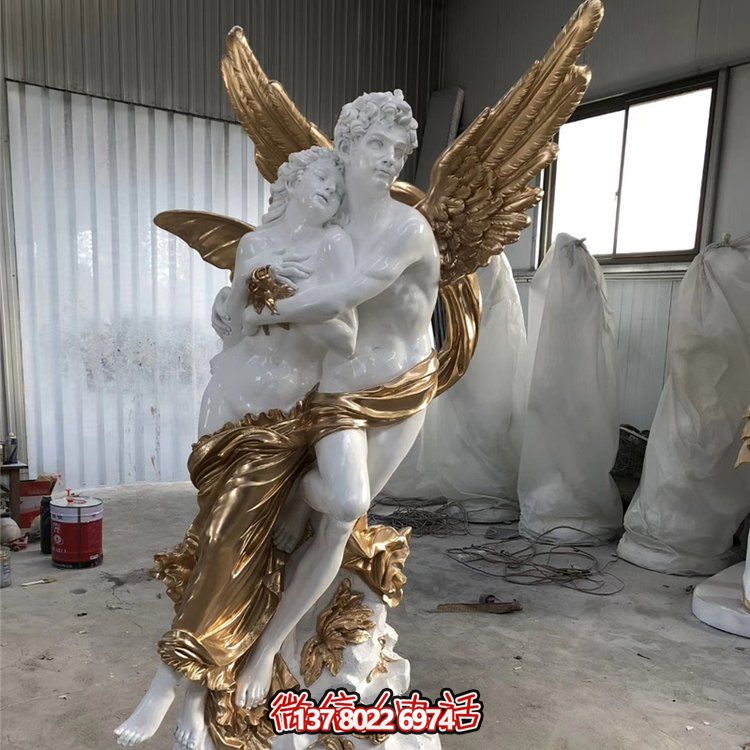 創(chuàng)意西方風(fēng)格戶(hù)外玻璃鋼天使雕塑