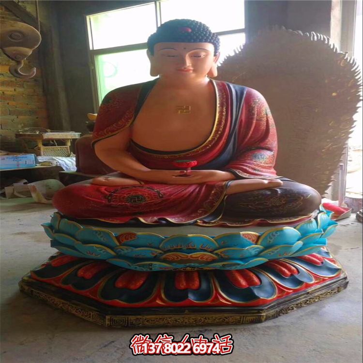 玻璃鋼雕塑彩繪——供奉三圣，傳承景區寺廟燦爛文化