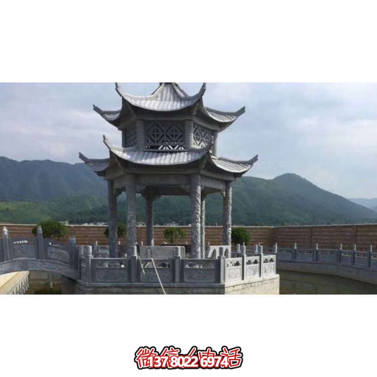 精美大理石雕塑涼亭，把藝術與實用完美結合