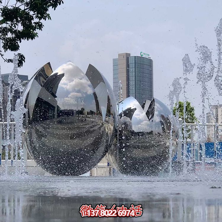 廣場創(chuàng)意不銹鋼噴泉抽象球體雕塑 廣場創(chuàng)意不銹鋼噴泉抽象球體雕塑