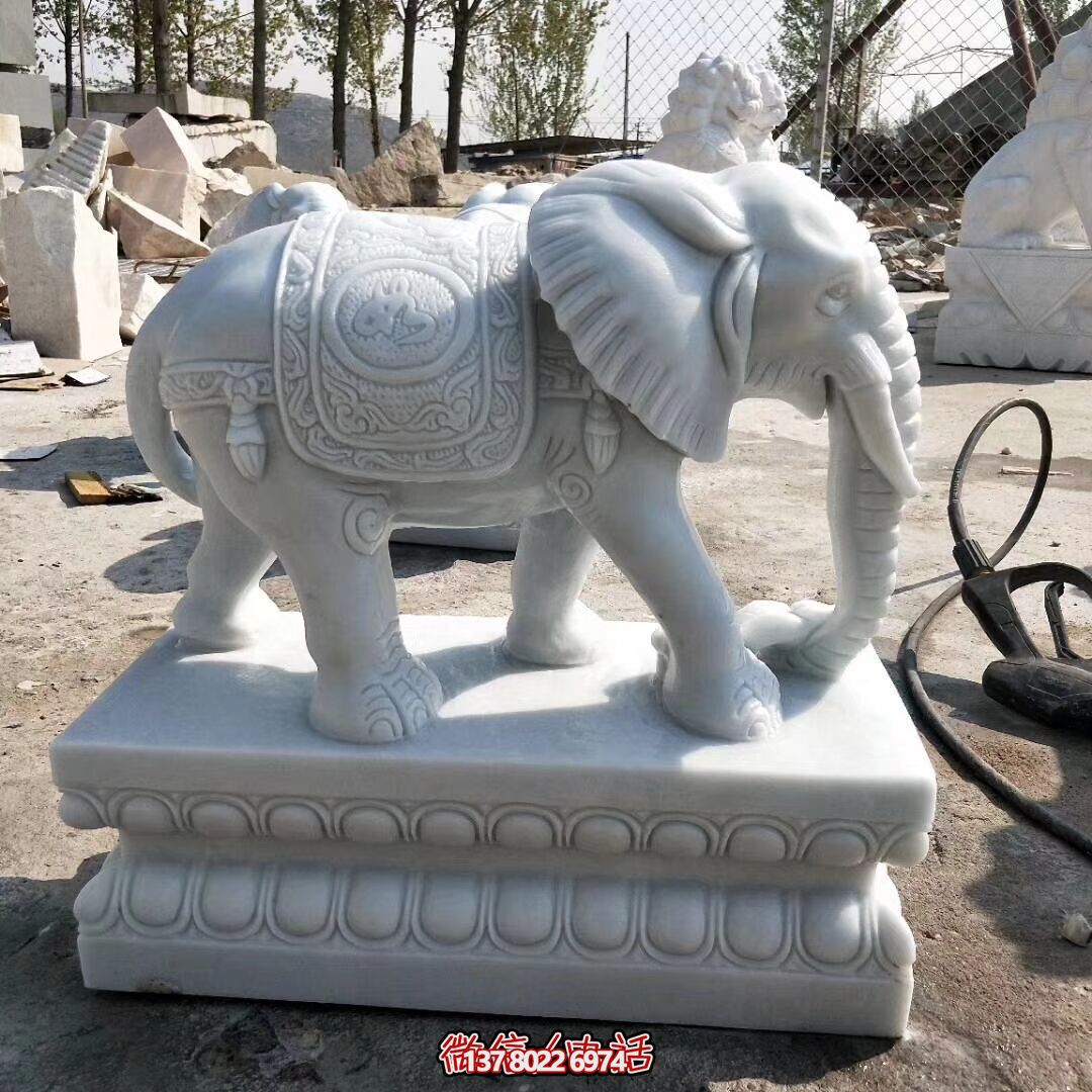 別墅大理石石雕大象雕塑 別墅大理石石雕大象雕塑