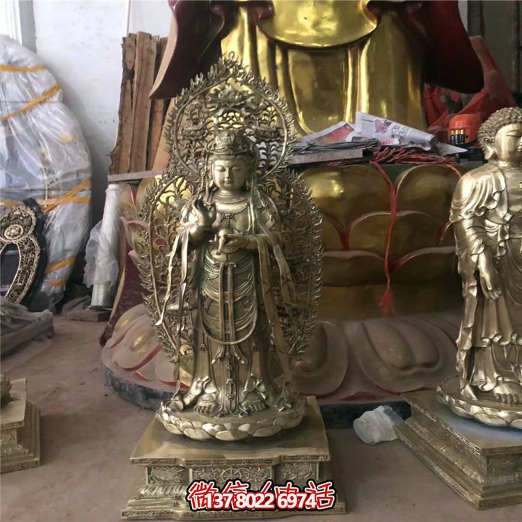 景區寺廟供奉佛像三圣雕塑