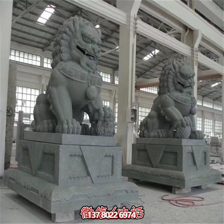 企業(yè)工廠大型青石大理石石雕獅子雕塑