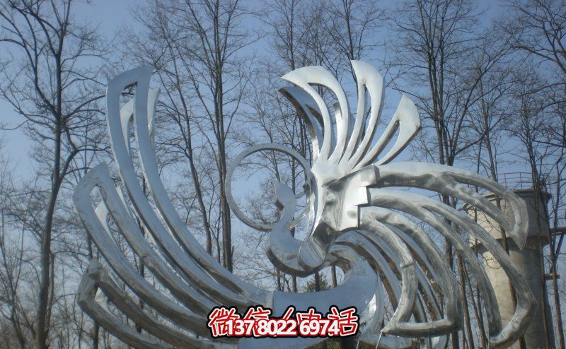 景區(qū)戶外不銹鋼鏡面抽象鳳凰雕塑 景區(qū)戶外不銹鋼鏡面抽象鳳凰雕塑