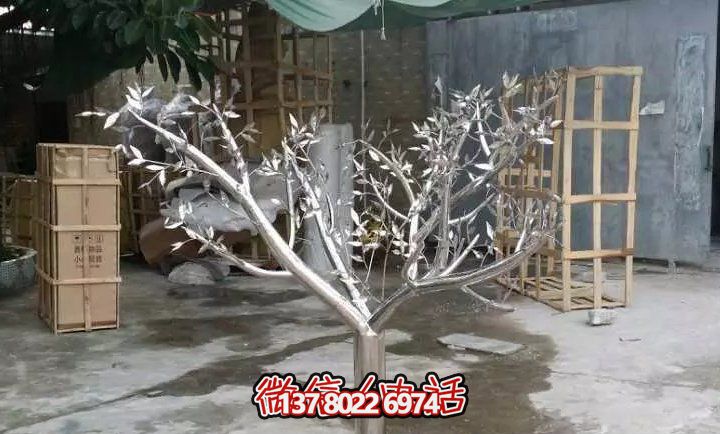 商場(chǎng)酒店鏡面不銹鋼樹(shù)雕塑