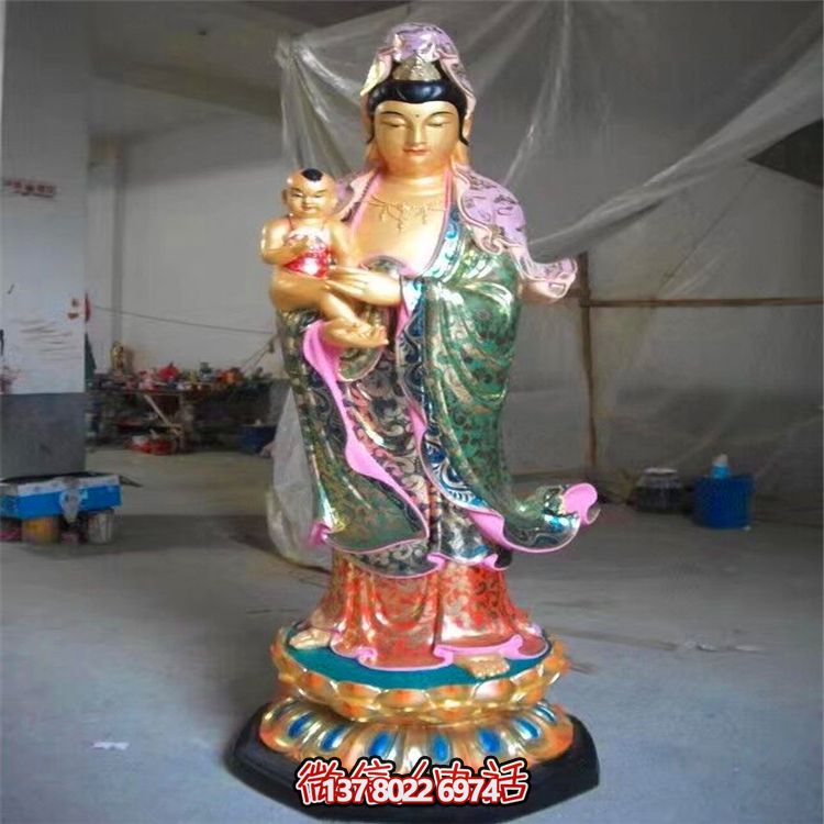 景點(diǎn)寺廟玻璃鋼彩繪送子觀(guān)音雕塑 景點(diǎn)寺廟玻璃鋼彩繪送子觀(guān)音雕塑